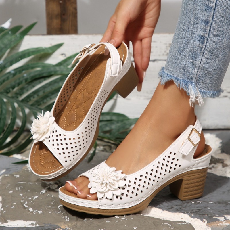 Women Shoes Model - Sandales à talons épais pour femmes,