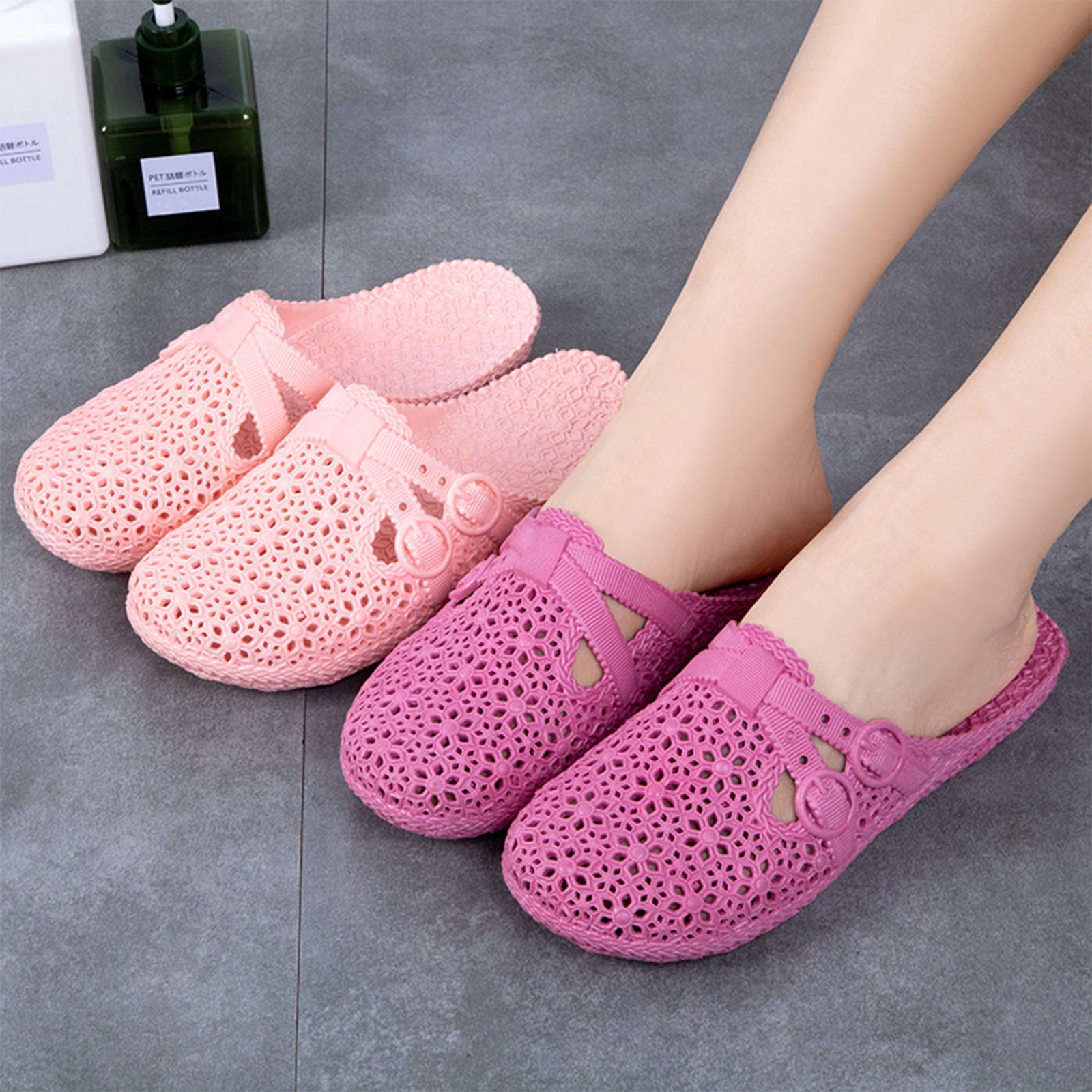 Women Shoes Model - Pantoufles respirantes à bout enveloppant, chaussures