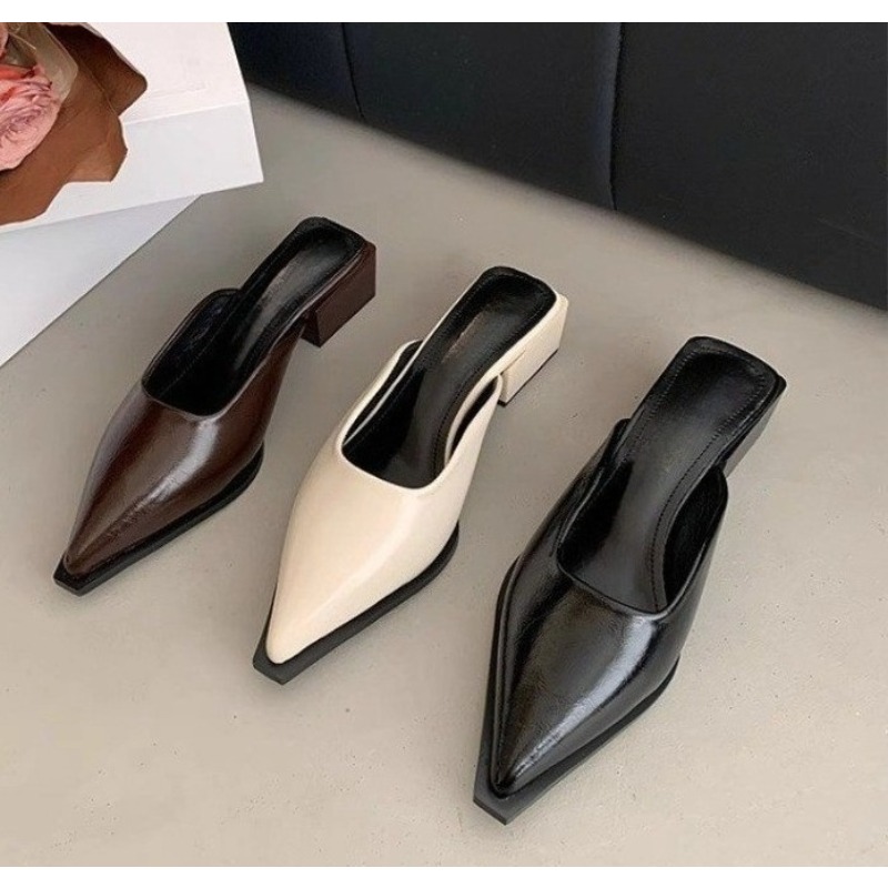 Women Shoes Loafers - Pantoufles à talons mi-hauts, Mules d'extérieur