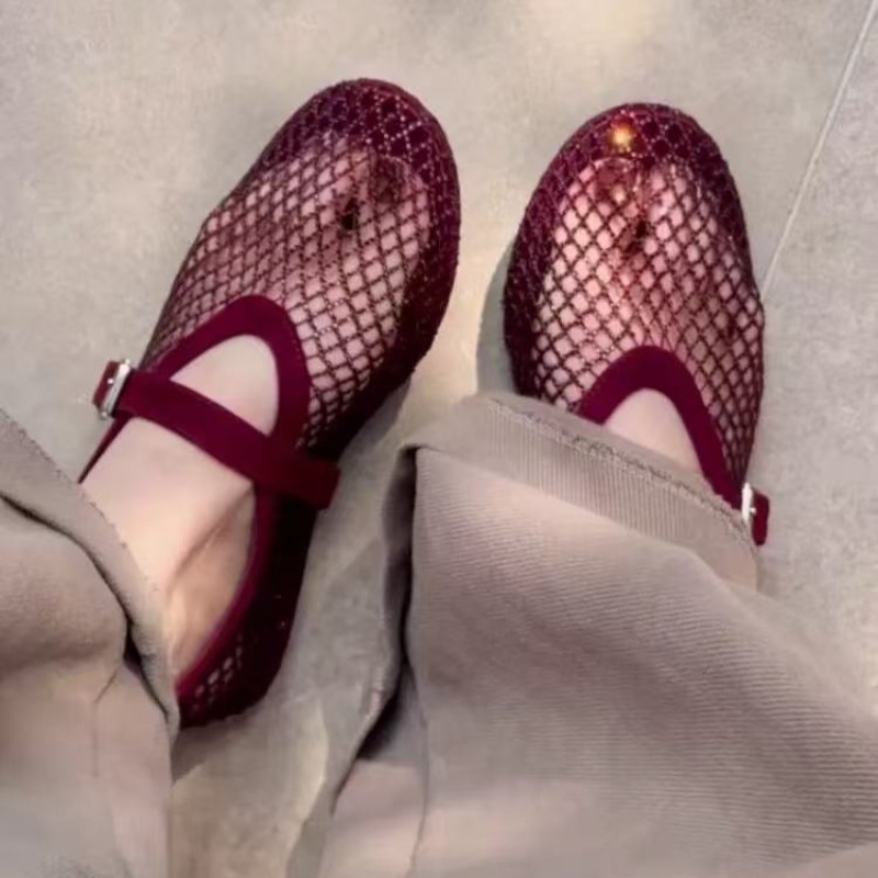 Women Shoes Model - Sandales Baotou ajourées en strass pour