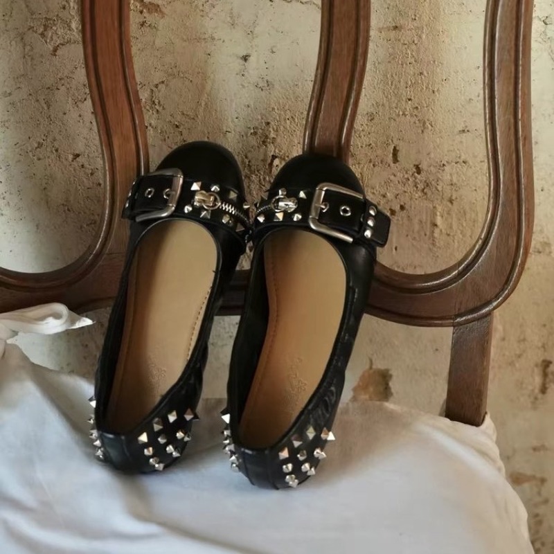 Women Shoes Size - Chaussures plates Mary Jane en cuir