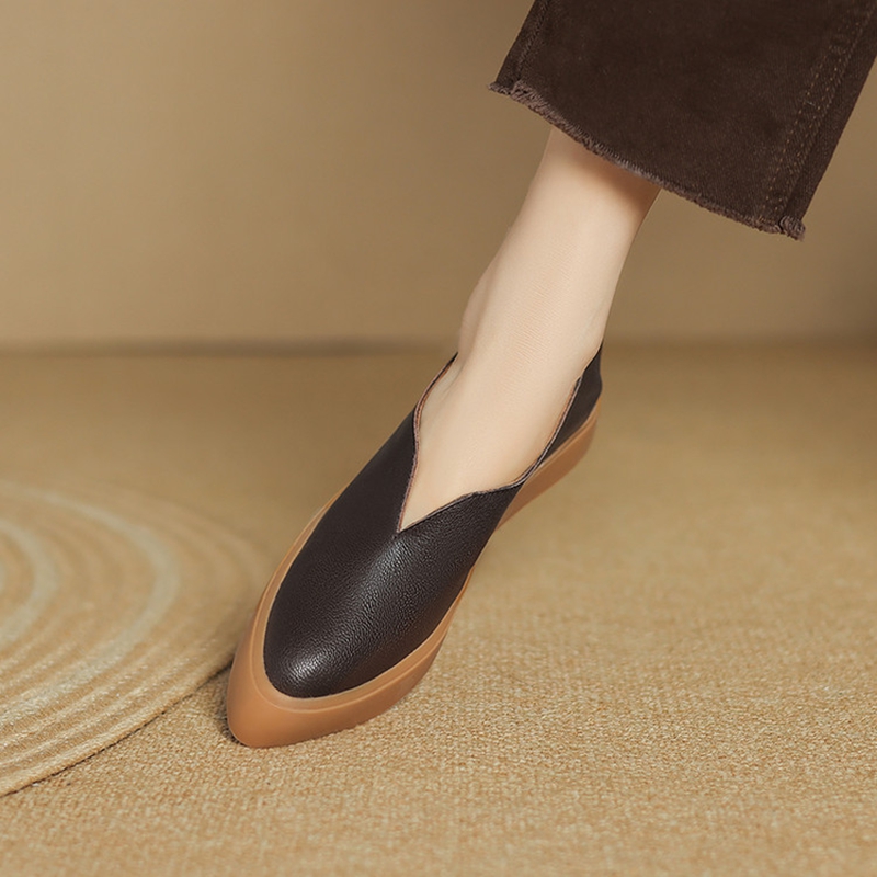 Mocassins pointus en cuir véri - Women Shoes Loafers avis et prix